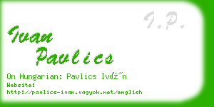 ivan pavlics business card